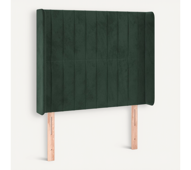 Tête De Lit Avec Oreilles Vert Foncé 93x16x118/128 Cm Velours
