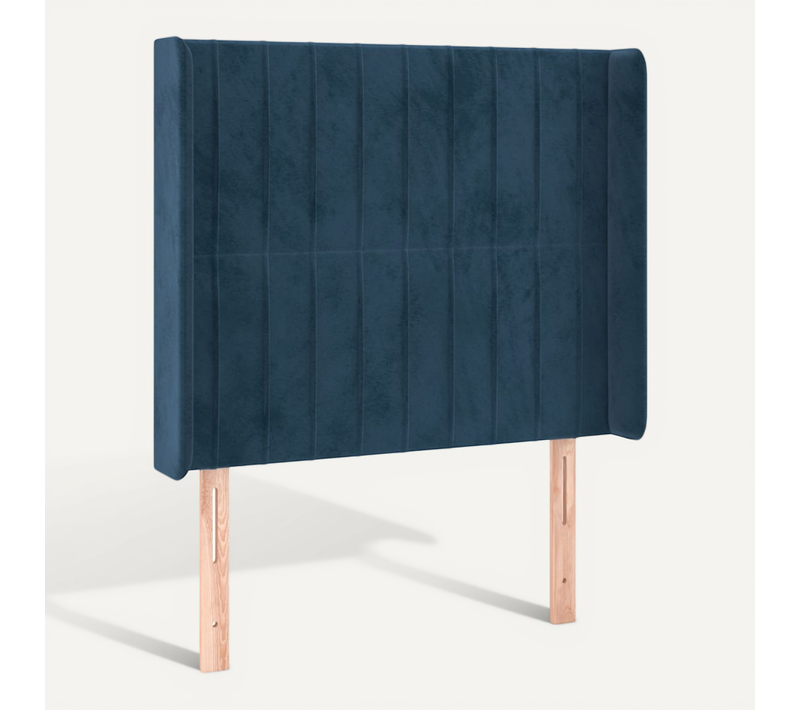Tête De Lit Avec Oreilles Bleu Foncé 93x16x118/128 Cm Velours