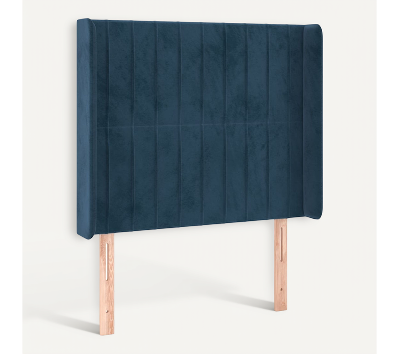 Tête De Lit Avec Oreilles Bleu Foncé 103x16x118/128 Cm Velours