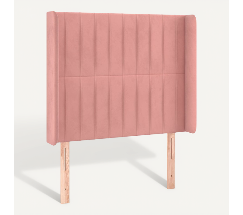 Tête De Lit Avec Oreilles Rose 103x16x118/128 Cm Velours