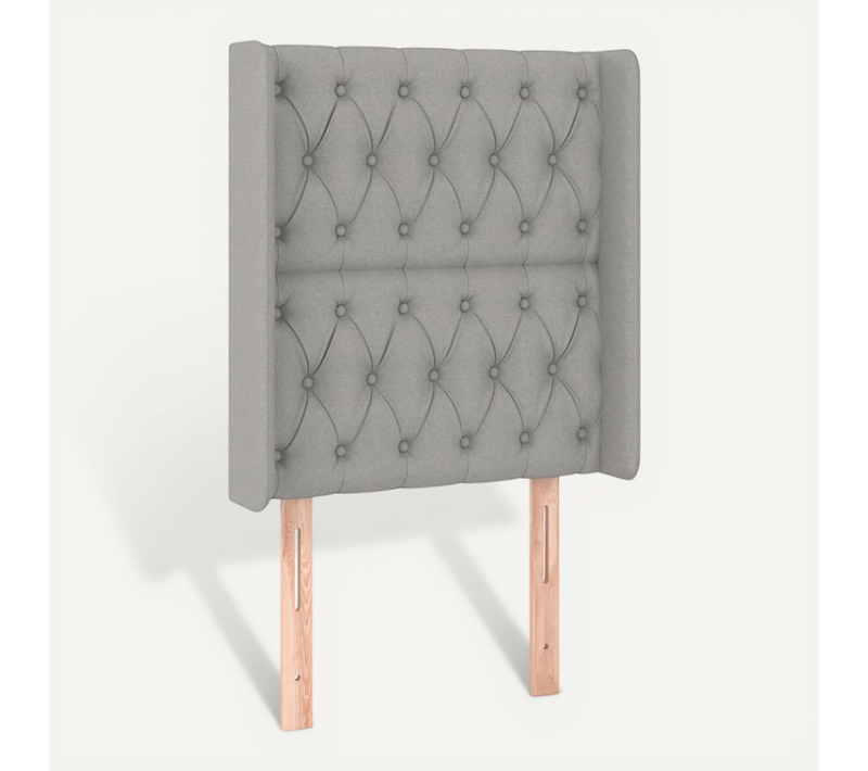 Tête De Lit Avec Oreilles Gris Clair 83x16x118/128 Cm Tissu