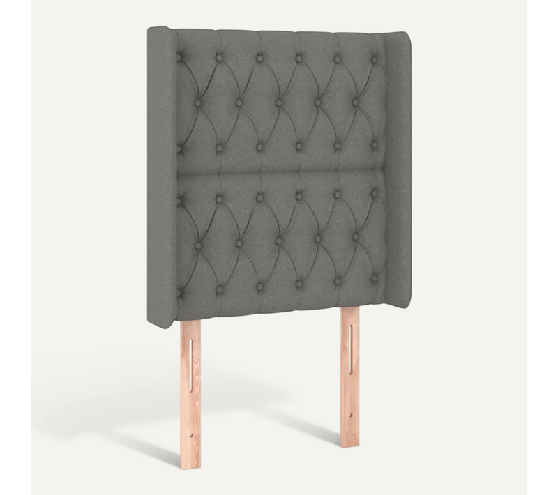Tête De Lit Avec Oreilles Gris Foncé 83x16x118/128 Cm Tissu