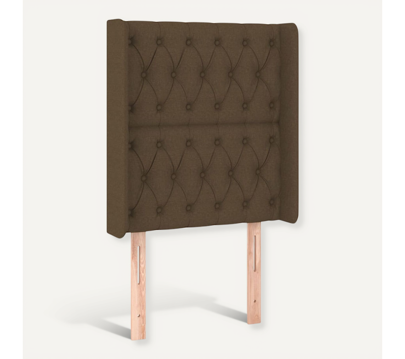 Tête De Lit Avec Oreilles Marron Foncé 83x16x118/128 Cm Tissu