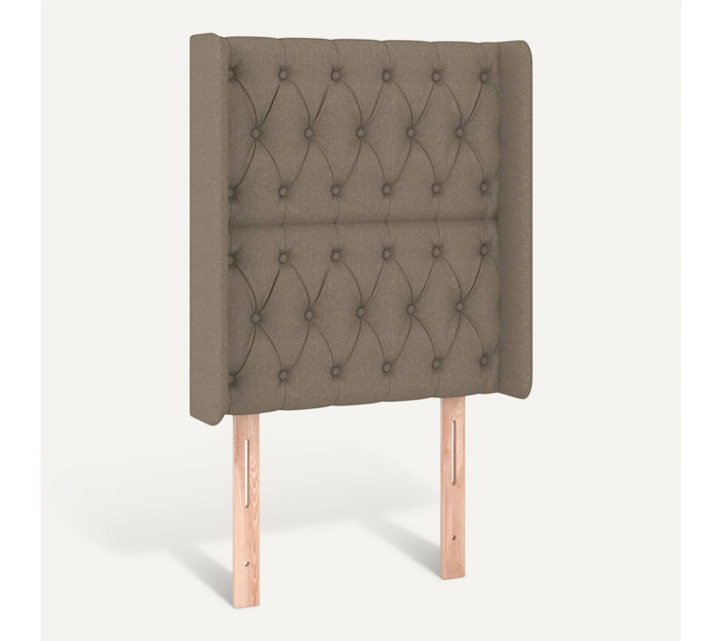 Tête De Lit Avec Oreilles Taupe 83x16x118/128 Cm Tissu