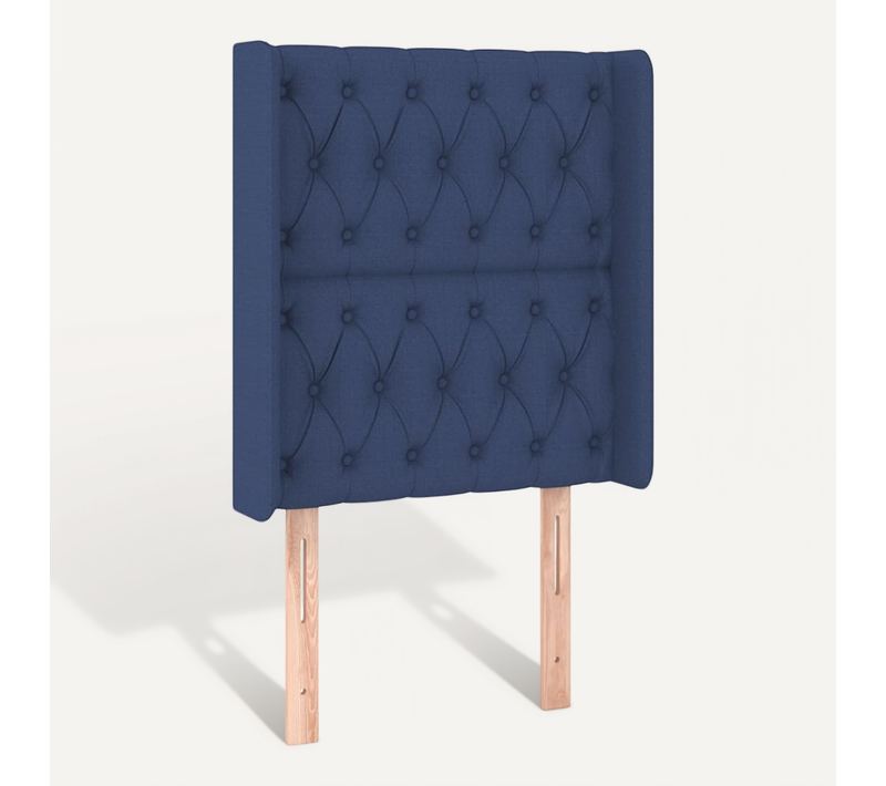 Tête De Lit Avec Oreilles Bleu 83x16x118/128 Cm Tissu