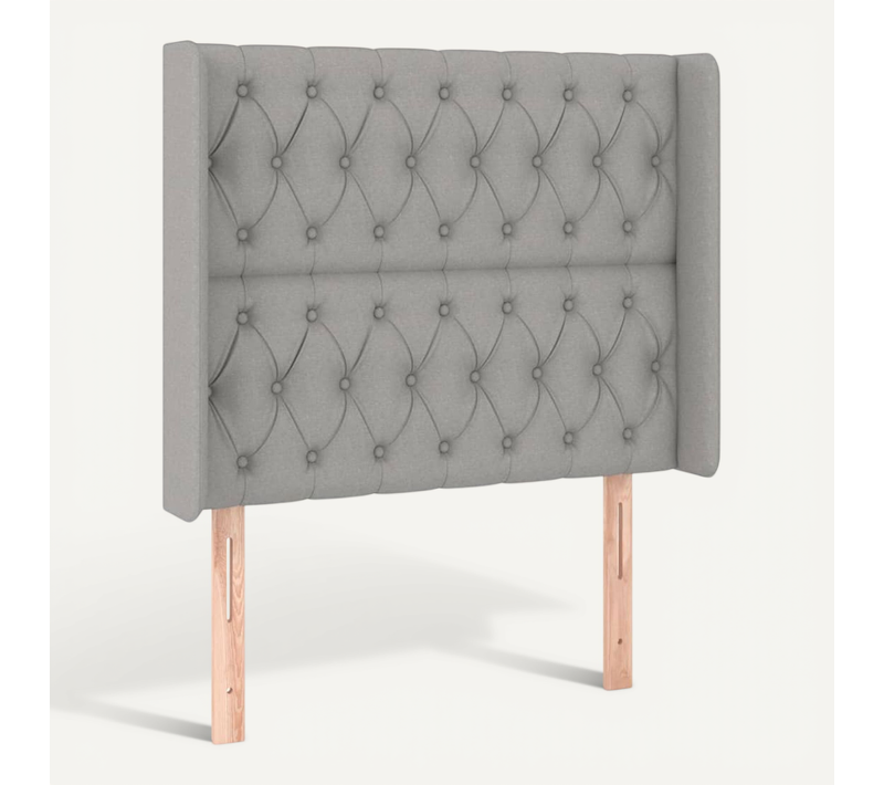 Tête De Lit Avec Oreilles Gris Clair 103x16x118/128 Cm Tissu