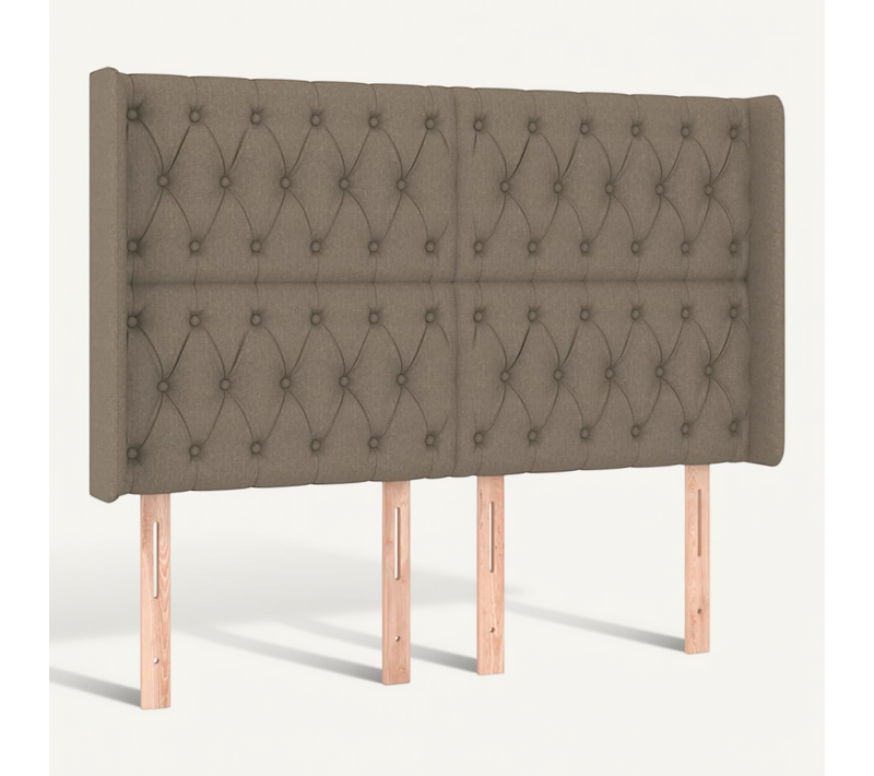 Tête De Lit Avec Oreilles Taupe 147x16x118/128 Cm Tissu