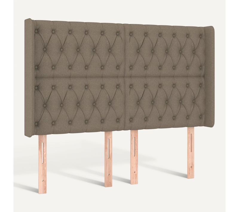 Tête De Lit Avec Oreilles Taupe 163x16x118/128 Cm Tissu