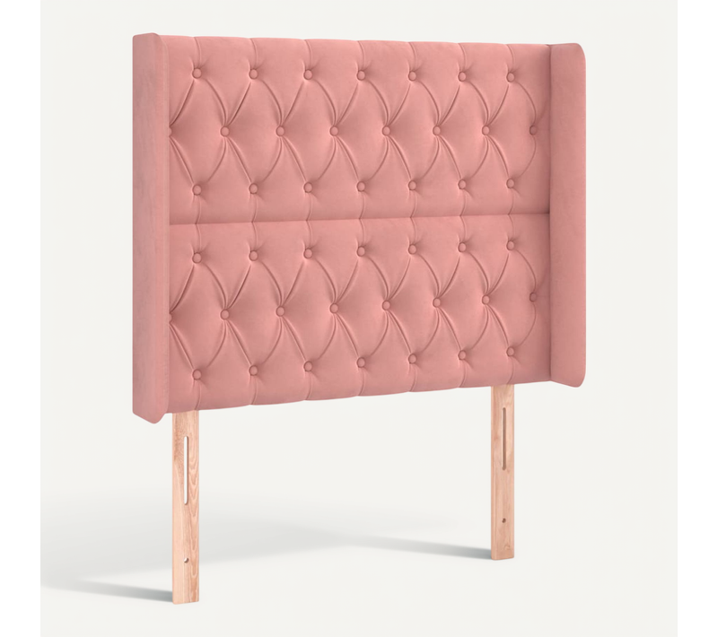 Tête De Lit Avec Oreilles Rose 103x16x118/128 Cm Velours