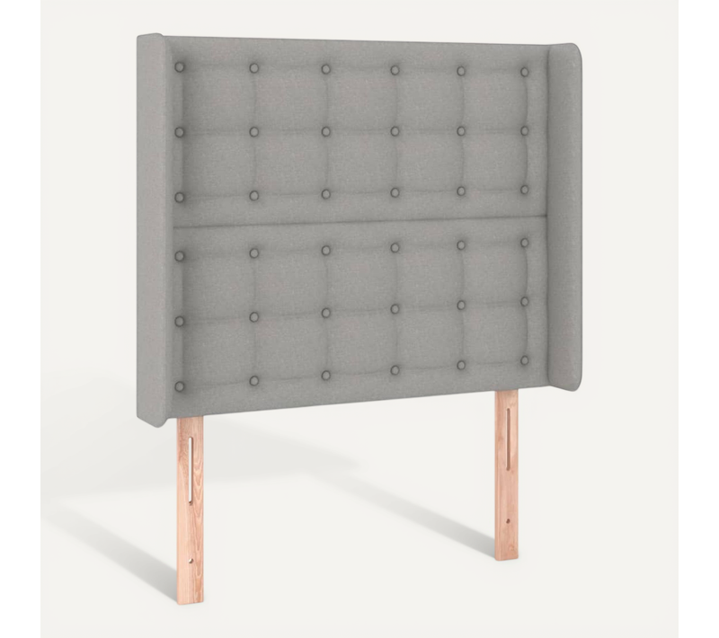 Tête De Lit Avec Oreilles Gris Clair 83x16x118/128 Cm Tissu