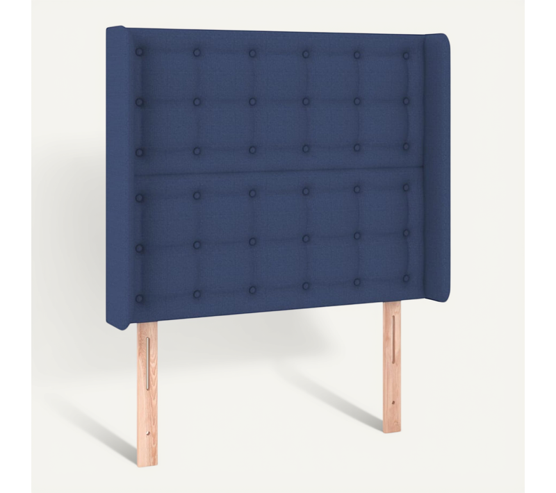 Tête De Lit Avec Oreilles Bleu 83x16x118/128 Cm Tissu