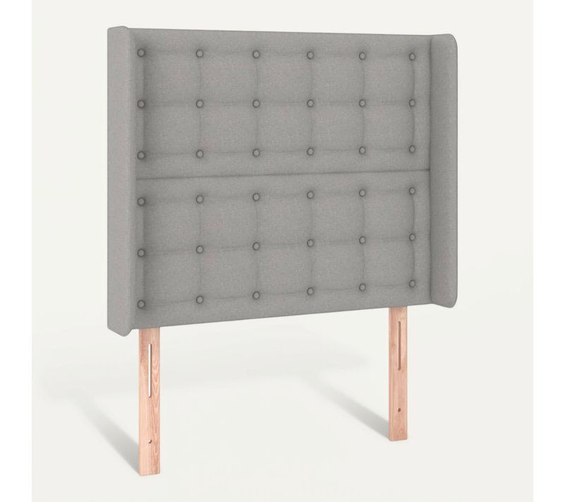 Tête De Lit Avec Oreilles Gris Clair 93x16x118/128 Cm Tissu