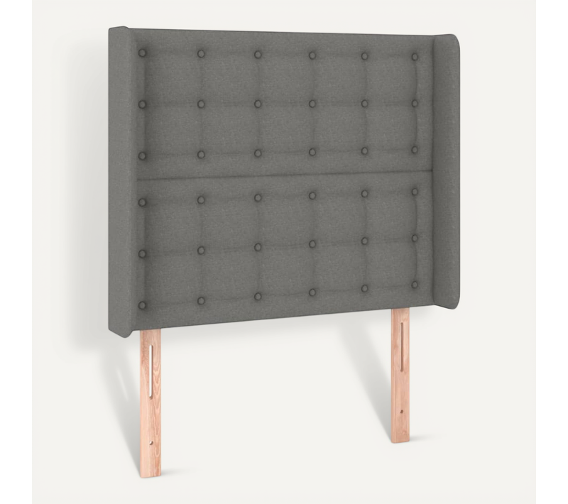 Tête De Lit Avec Oreilles Gris Foncé 93x16x118/128 Cm Tissu