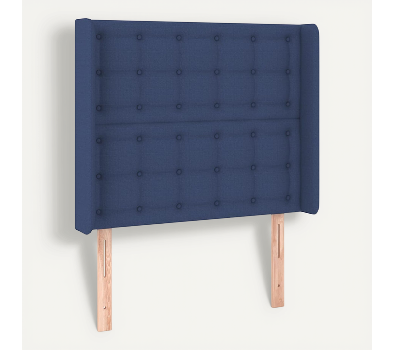 Tête De Lit Avec Oreilles Bleu 93x16x118/128 Cm Tissu