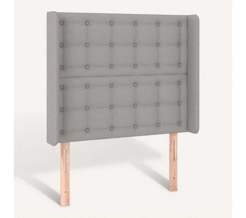 Tête De Lit Avec Oreilles Gris Clair 103x16x118/128 Cm Tissu