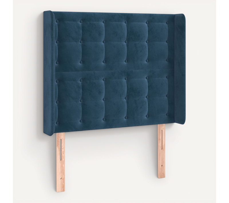 Tête De Lit Avec Oreilles Bleu Foncé 83x16x118/128 Cm Velours