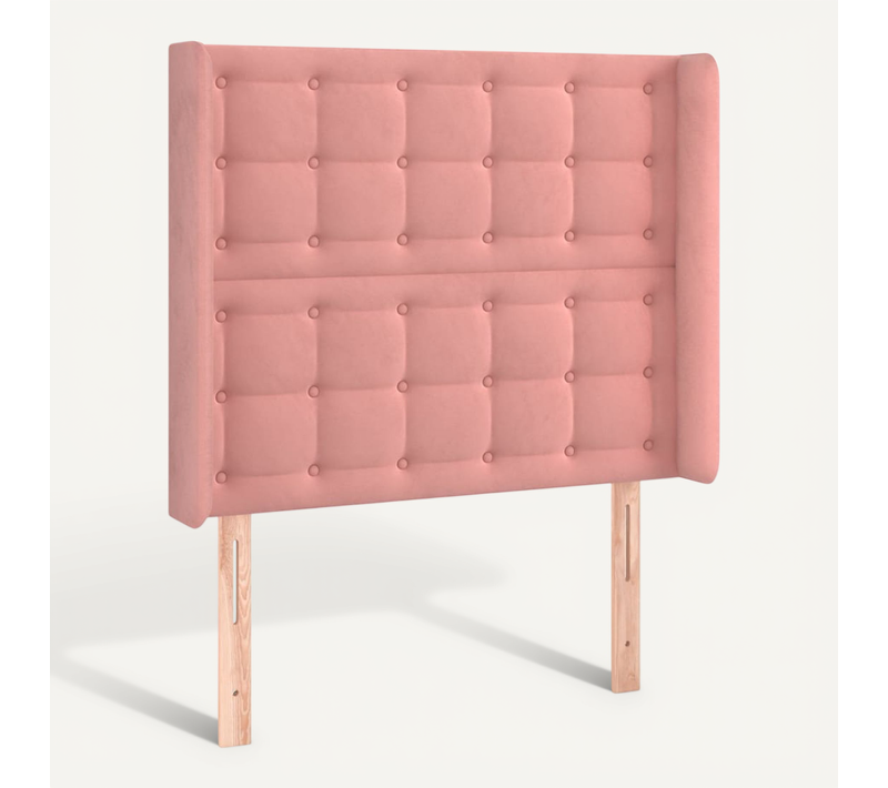 Tête De Lit Avec Oreilles Rose 103x16x118/128 Cm Velours