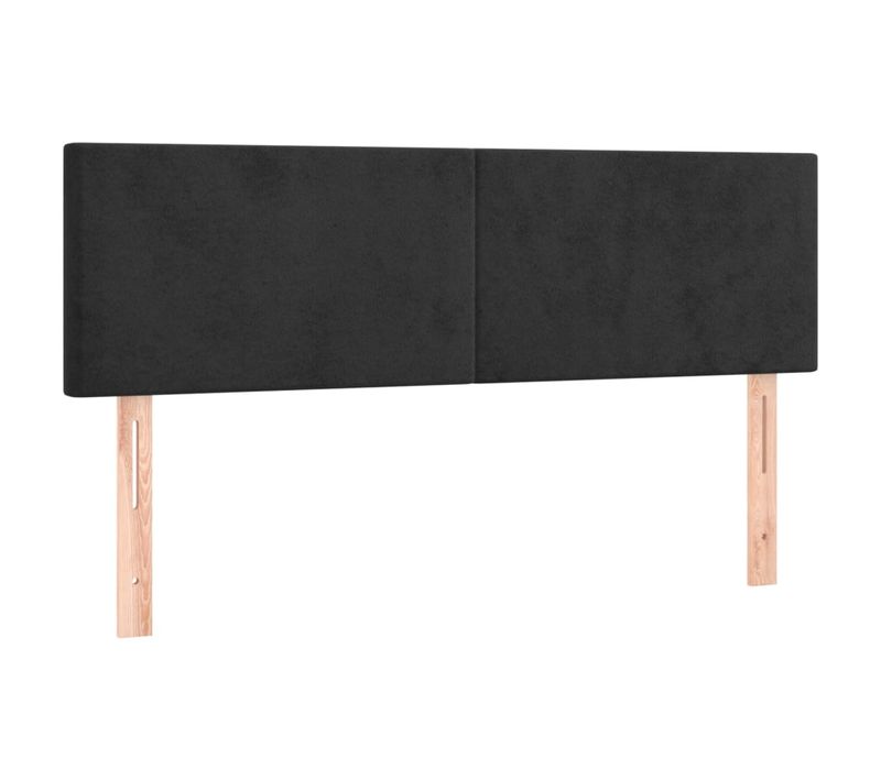 Tête De Lit à LED Noir 144x5x78/88 Cm Velours