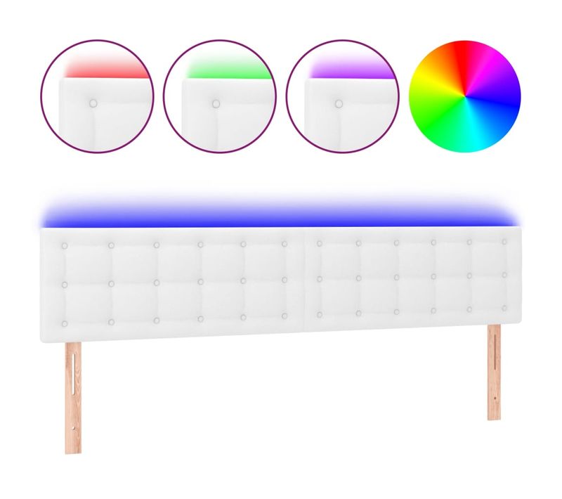 Tête De Lit À LED Blanc 200x5x78/88 Cm Simili