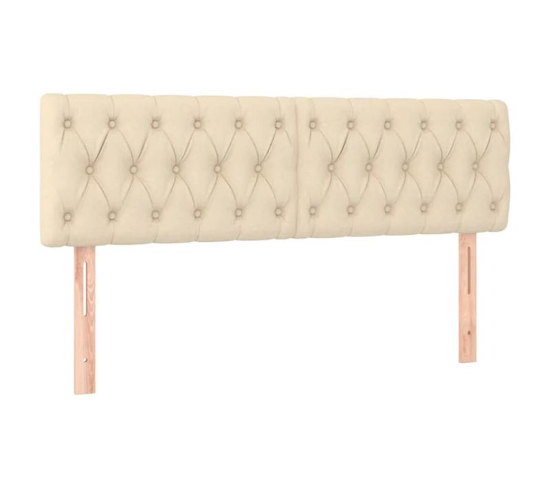 Tête De Lit À LED Crème 160x7x78/88 Cm Tissu
