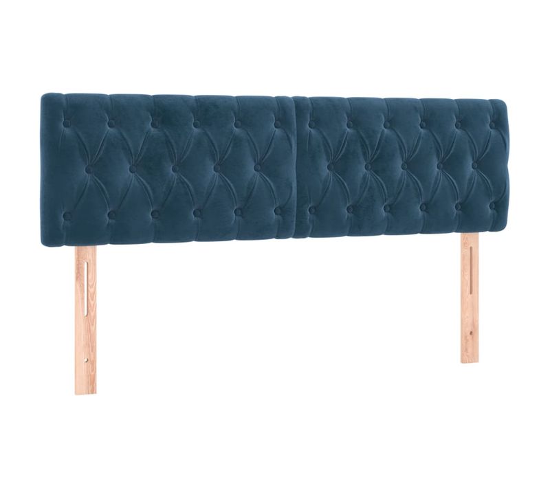 Tête De Lit À LED Bleu Foncé 160x7x78/88 Cm Velours