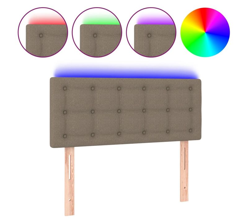Tête De Lit À LED Taupe 90x5x78/88 Cm Tissu
