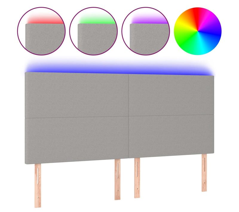 Tête De Lit LED Tissu Respirant Design Moderne Rembourrage De Lit 180x5x118/128 Cm Tissu