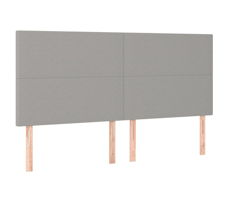 Tête De Lit À LED Gris Clair 200x5x118/128 Cm Tissu