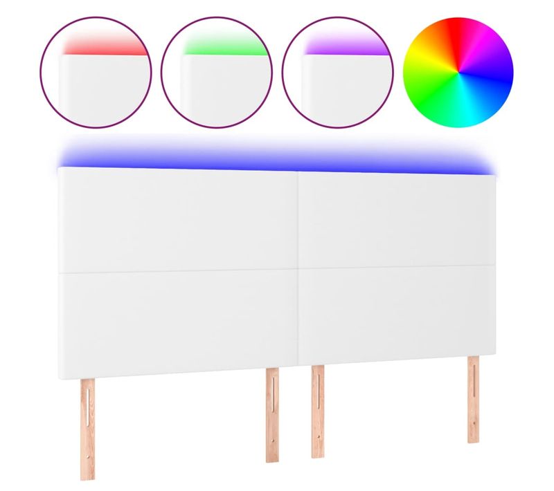 Tête De Lit à LED Blanc 160x5x118/128 Cm Simili