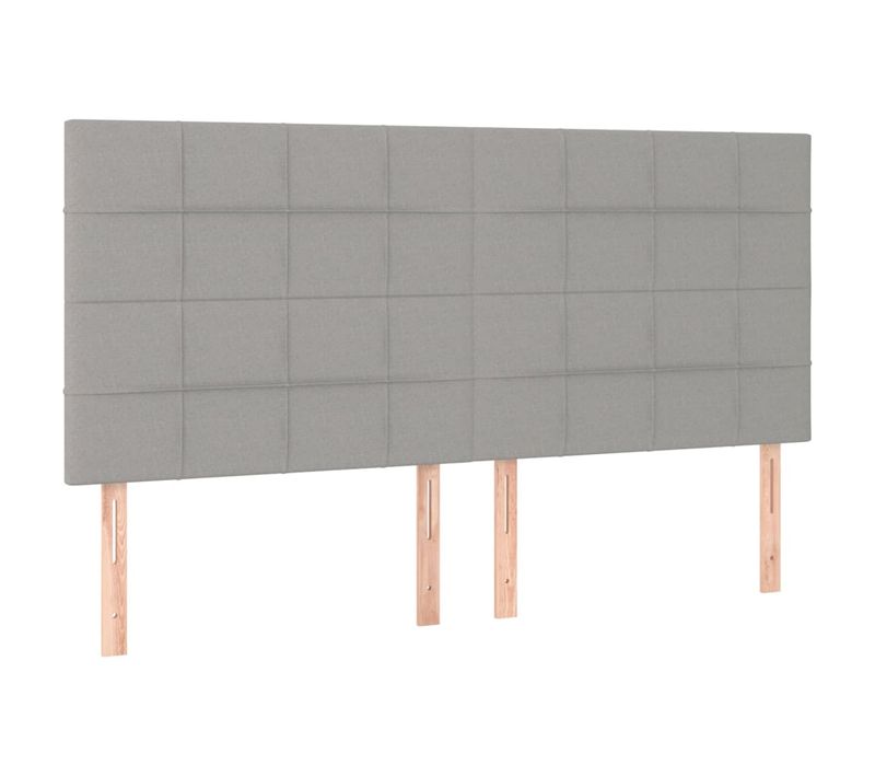 Tête De Lit À LED Gris Clair 200x5x118/128 Cm Tissu