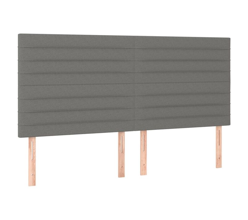 Tête De Lit À LED Gris Foncé 160x5x118/128 Cm Tissu