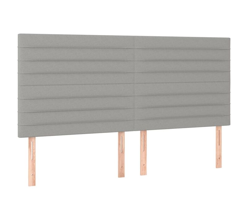 Tête De Lit À LED Gris Clair 200x5x118/128 Cm Tissu
