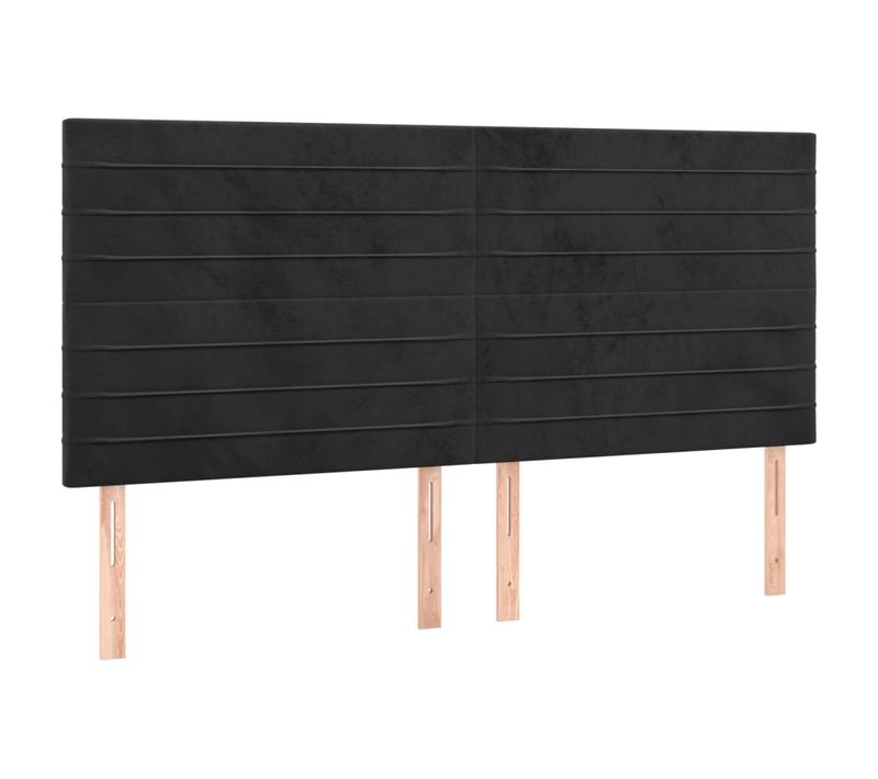 Tête De Lit À LED Noir 160x5x118/128 Cm Velours