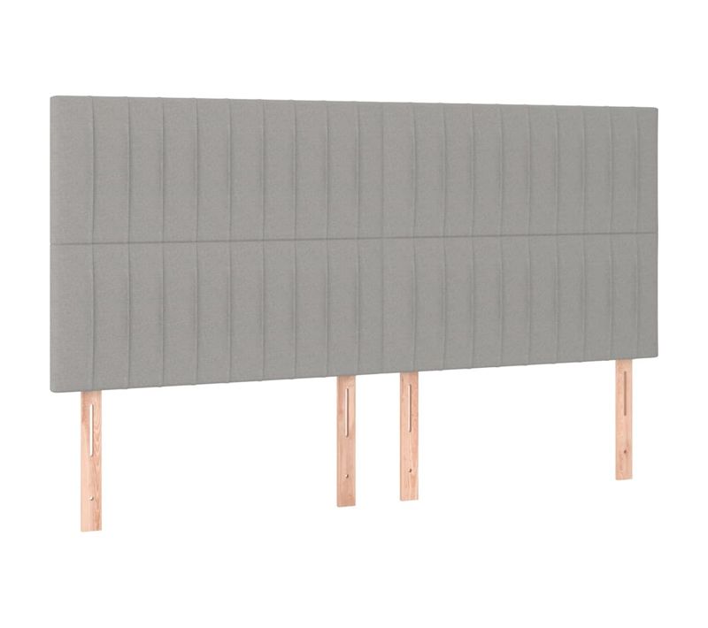 Tête De Lit À LED Gris Clair 200x5x118/128 Cm Tissu