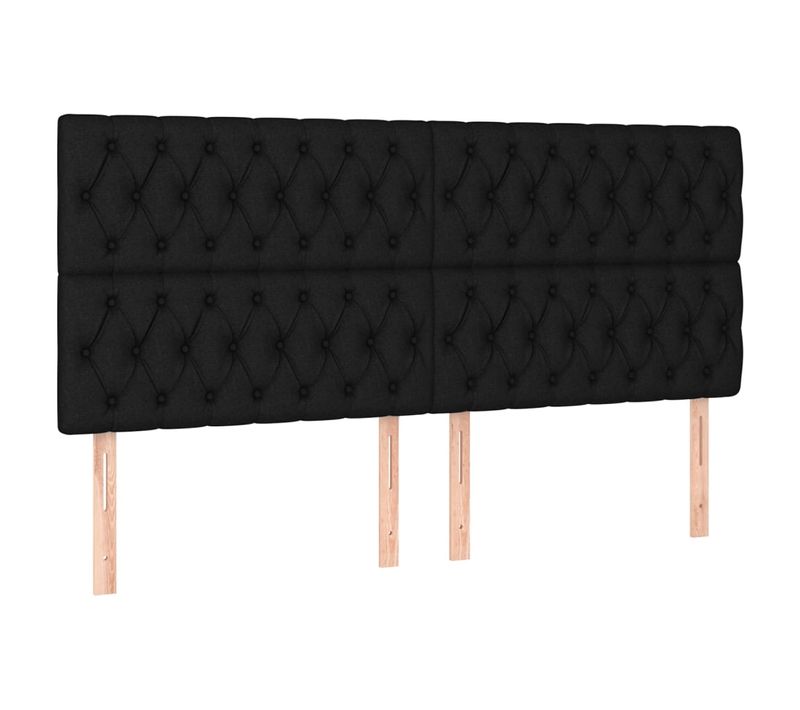 Tête De Lit À LED Noir 200x7x118/128 Cm Tissu