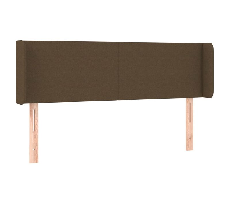 Tête De Lit À LED Marron Foncé 147x16x78/88 Cm Tissu