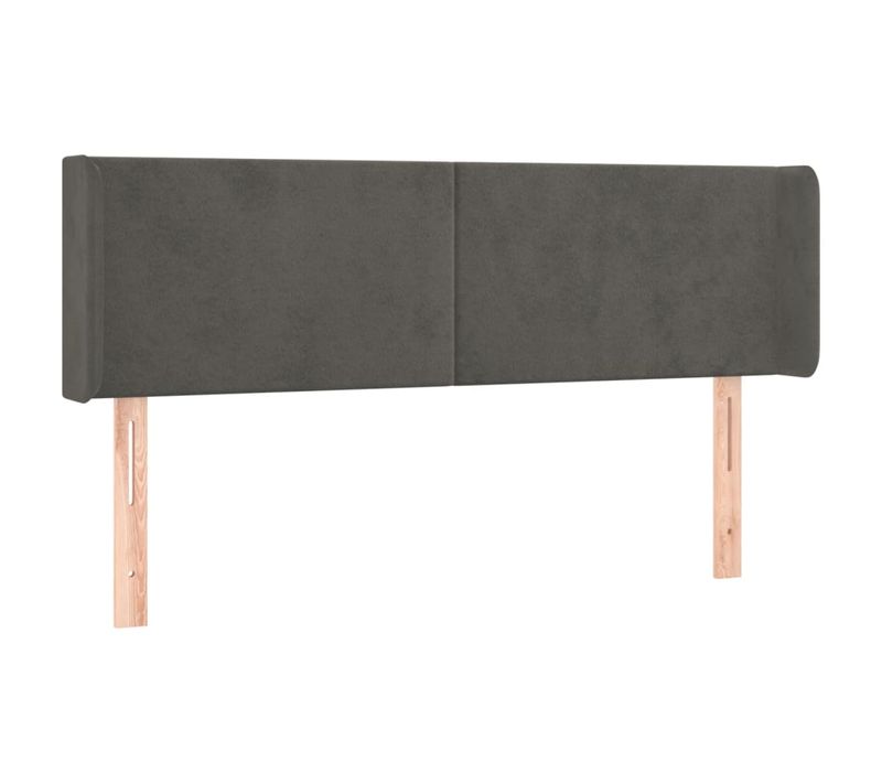 Tête De Lit À LED Gris Foncé 147x16x78/88 Cm Velours