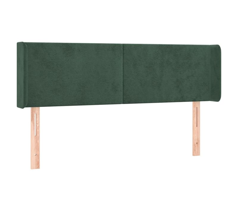 Tête De Lit À LED Vert Foncé 147x16x78/88 Cm Velours