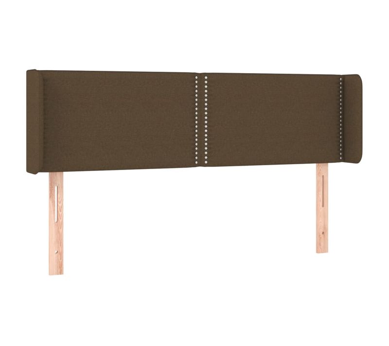 Tête De Lit À LED Marron Foncé 147x16x78/88 Cm Tissu