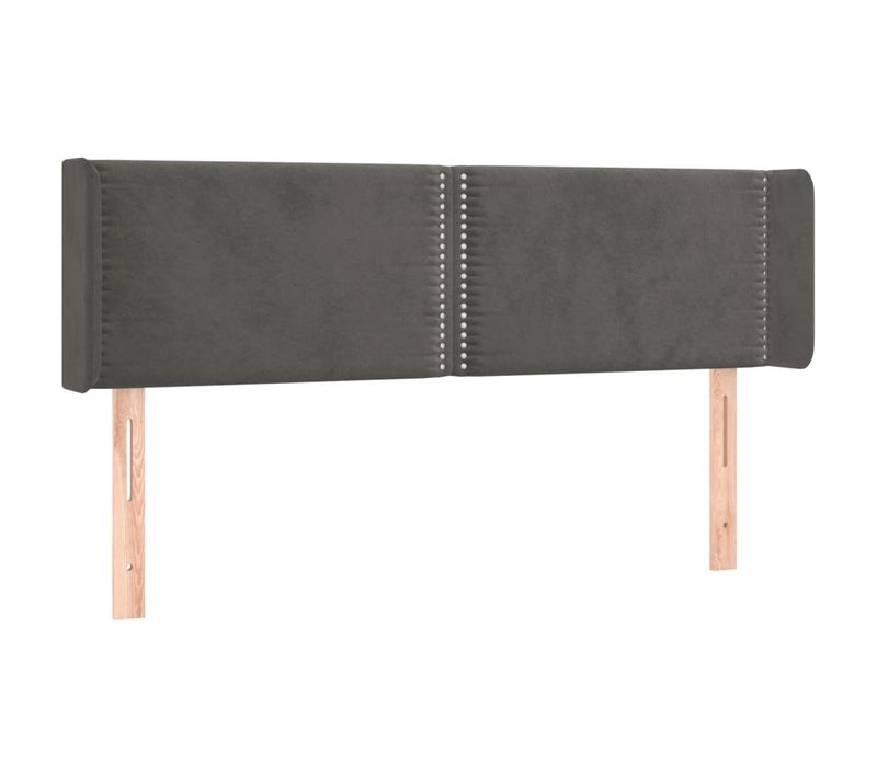 Tête De Lit À LED Gris Foncé 147x16x78/88 Cm Velours