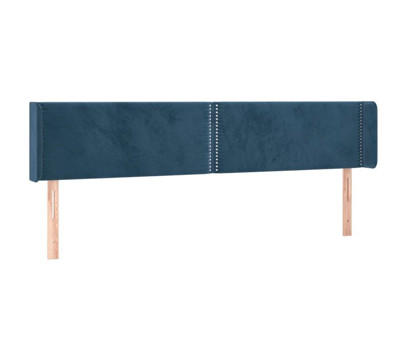 Tête De Lit À LED Bleu Foncé 203x16x78/88 Cm Velours
