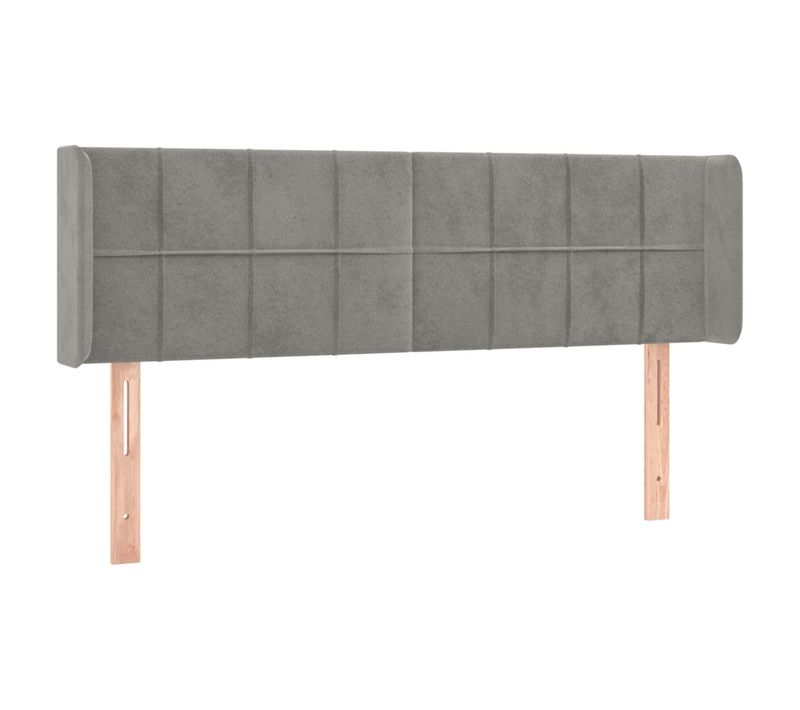 Tête De Lit À LED Gris Clair 147x16x78/88 Cm Velours