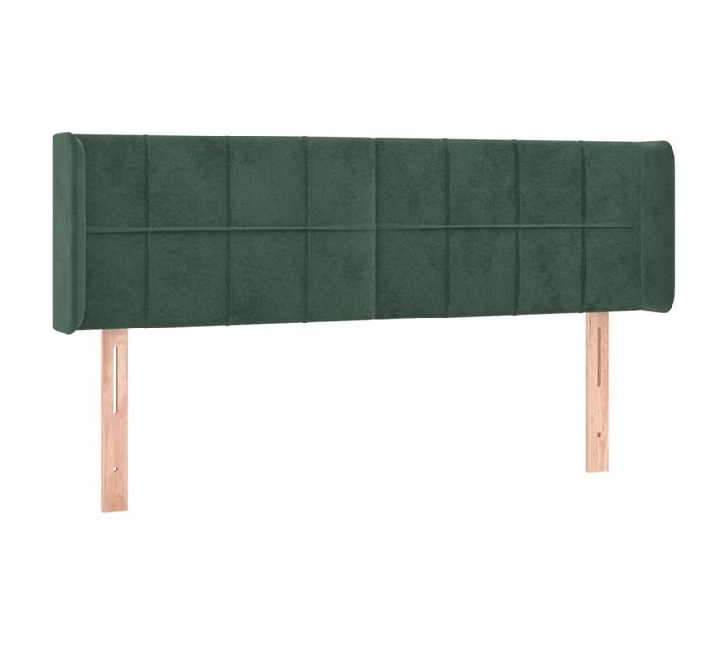 Tête De Lit À LED Vert Foncé 147x16x78/88 Cm Velours