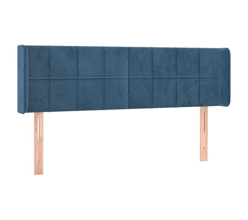 Tête De Lit À LED Bleu Foncé 147x16x78/88 Cm Velours
