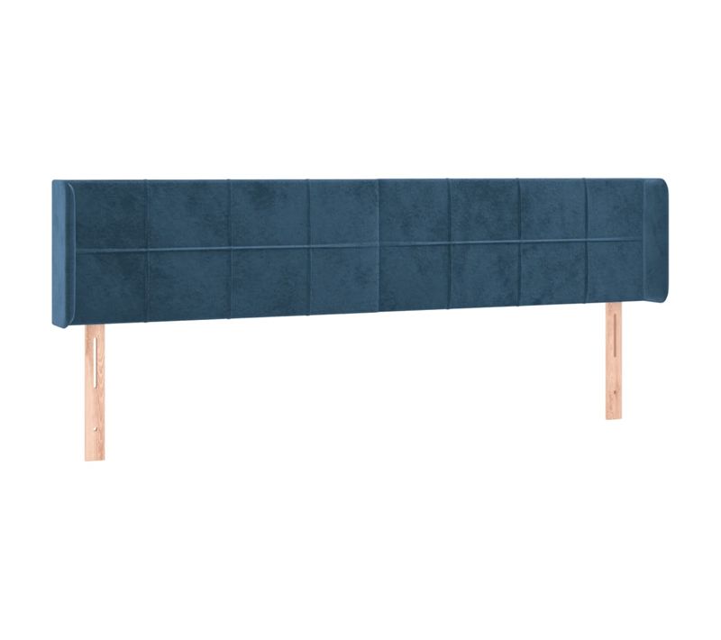 Tête De Lit À LED Bleu Foncé 203x16x78/88 Cm Velours