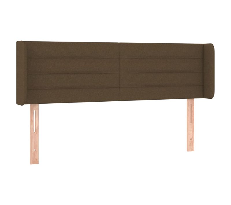 Tête De Lit À LED Marron Foncé 147x16x78/88 Cm Tissu