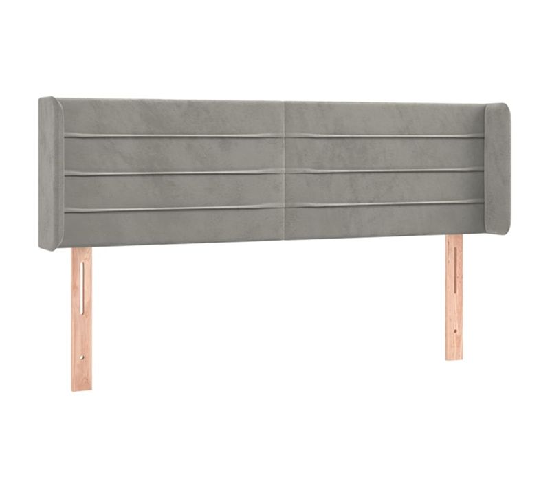 Tête De Lit À LED Gris Clair 147x16x78/88 Cm Velours