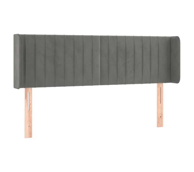 Tête De Lit À LED Gris Clair 147x16x78/88 Cm Velours