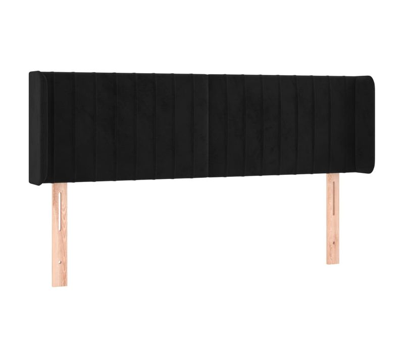 Tête De Lit À LED Noir 147x16x78/88 Cm Velours