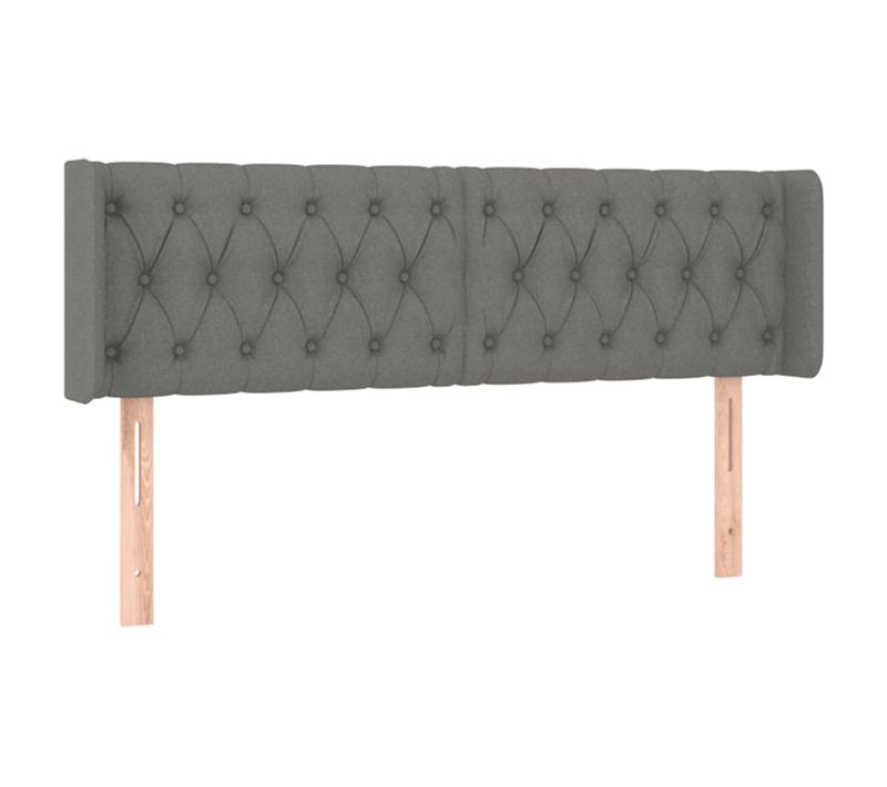Tête De Lit À LED Gris Foncé 147x16x78/88 Cm Tissu